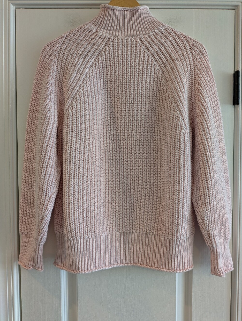 J. Crew Relaxed Rollneck Sweater Knit Fisherman Pink 100% Cotton Classic Size L - Picture 8 of 15
